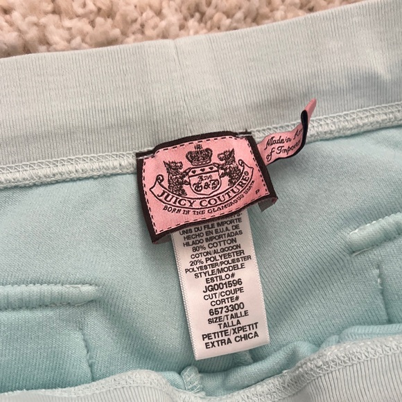 Juicy Couture Terry Light Mint Blue Zip-Up Hoodie (M) and Pants (P) Set - Picture 5 of 7